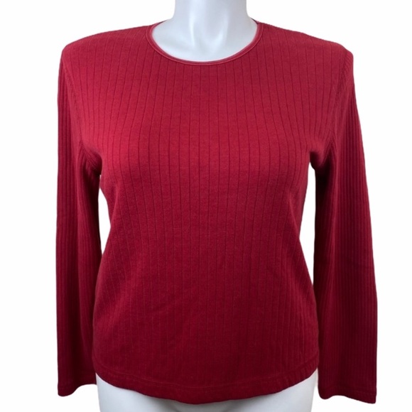 Sarah Bentley Vintage Red Sweater Soft Knit Top Lg - Picture 10 of 10